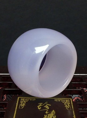 天然玛瑙扳指 白玉髓戒指 玉石戒指 玛瑙戒指 时尚的 美丽的 礼品