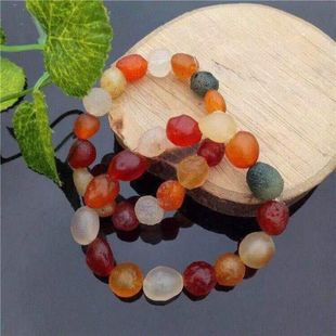 天然阿拉善原石玛瑙手链多彩阿拉善玛瑙手链戈壁石不规则糖果手链