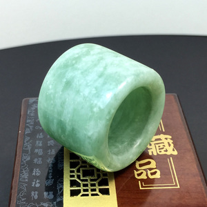 正品天然翡翠色玉扳指戒指  贵州翠扳指玉指环玉戒指 包邮