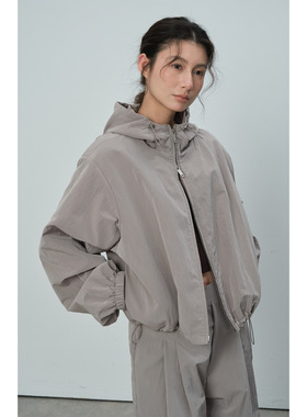 NEIHE内赫2026春季新款双头拉链设计绒感机能风连帽外套女上衣