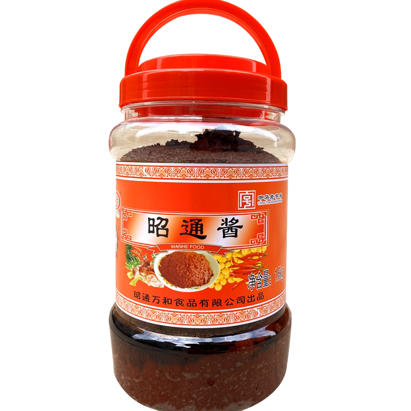 云南特产万和昭通酱大罐装1800g黄豆酱米线帽子拌面黄焖酱下饭菜