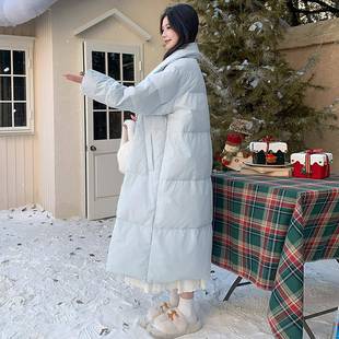 外套女时尚 休闲慵懒风加厚长款 设计宽松显瘦保暖棉服 女装 胖mm大码