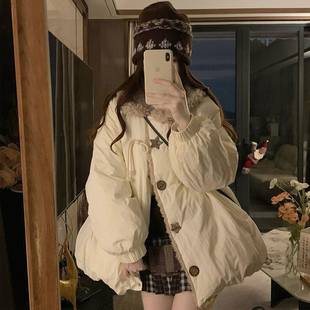 300斤大码 甜美学院风加厚棉衣外套女胖mm保暖宽松百搭棉服潮 女装