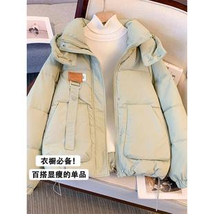 300斤特大码 加厚棉服上衣 胖mm绿色简约高级感棉衣外套女秋冬新款