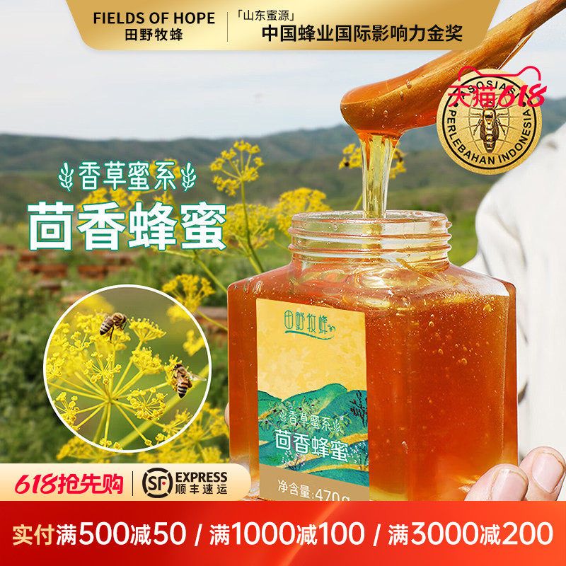 田野牧蜂新采茴香蜂蜜高原稀有珍贵本草蜜正宗天然成熟蜜营养好蜜