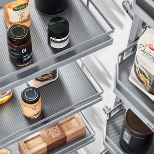 悍高铂金高柜连动拉篮大怪物储物柜大容量置物阻尼联动推拉零食柜