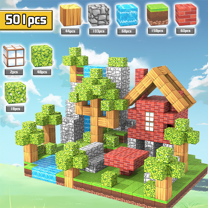 磁力方块积木搭建diy建筑解压感官玩具周边磁力立方体组合装