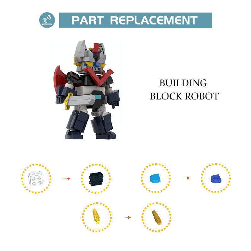 moc积木套装兼容小颗粒大魔神机器人 高达巨型载具 玩具模型
