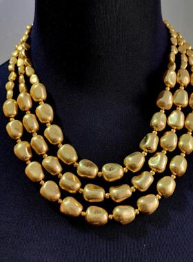 多层项链毛衣链中古复古饰品素金气质新款青岛流行欧美