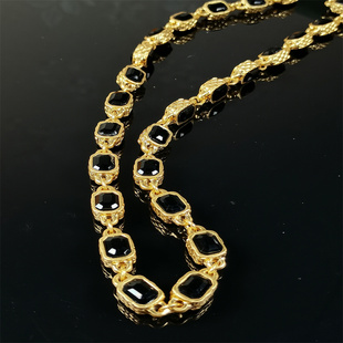 简约短款项链琉璃夸张个性中古首饰复古流行青岛饰品手工琉璃