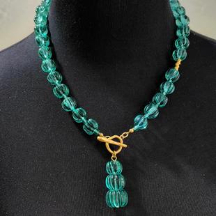 青岛中古vintage南瓜珍珠毛衣链水果锦囊项链多层琉璃中古欧美