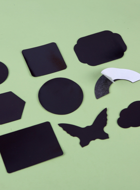 傣绣软磁配件磁性圆形软磁贴片diy冰箱贴带背胶方形圆形磁吸贴片