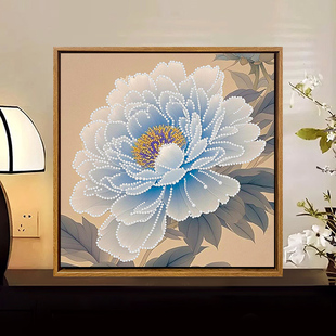 牡丹花卉珍珠画diy材料包成人手工非遗宋锦国风高级感礼物装饰画