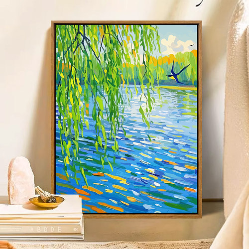 春日燕归来治愈风景diy数字油画
