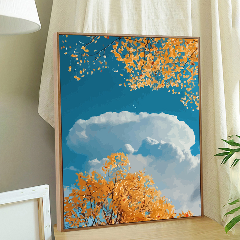 数字油画填色diy治愈风景植物画