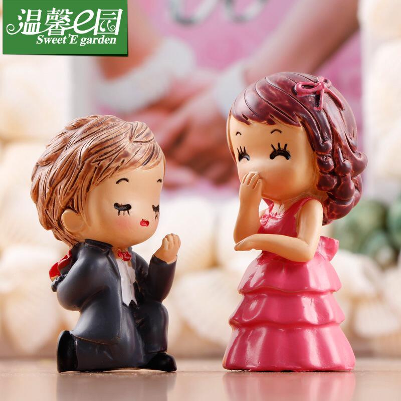 情侣摆件婚庆求婚苔藓微景观树脂