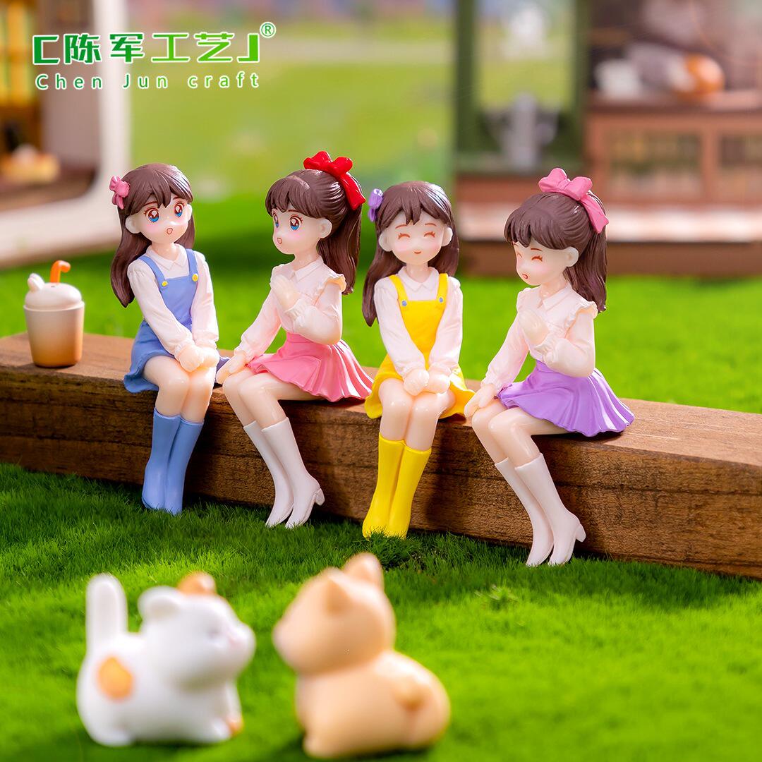 新款微景观创意闺蜜女孩公仔装饰