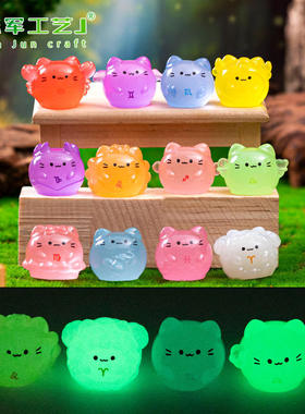 新款夜光可爱十二星座猫猫公仔装