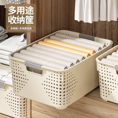 薄利多销杂物收纳筐零食玩具整理箱厨房篮子宿舍桌面塑料储物盒衣