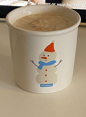 lelemonade陶瓷马克杯女生高颜值可爱小众设计ins风雪人甜品杯