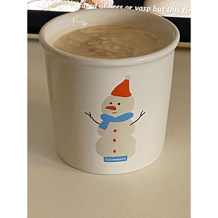 lelemonade陶瓷马克杯女生高颜值可爱小众设计ins风雪人甜品杯