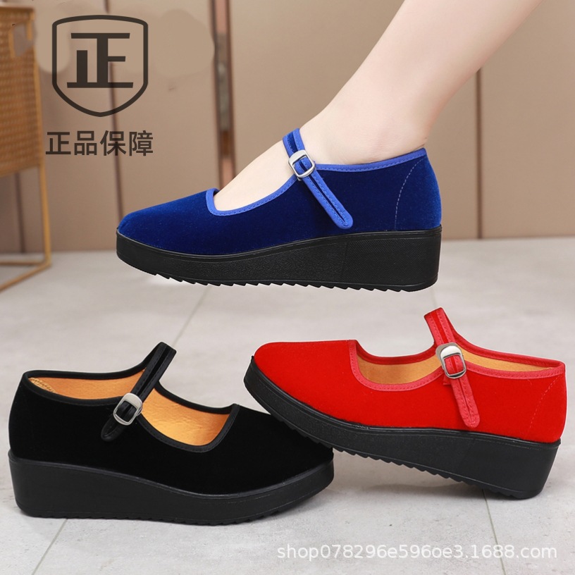 老北京布鞋跳舞鞋轻便聚氨酯软底鞋舒适平底妈妈鞋工作鞋广场