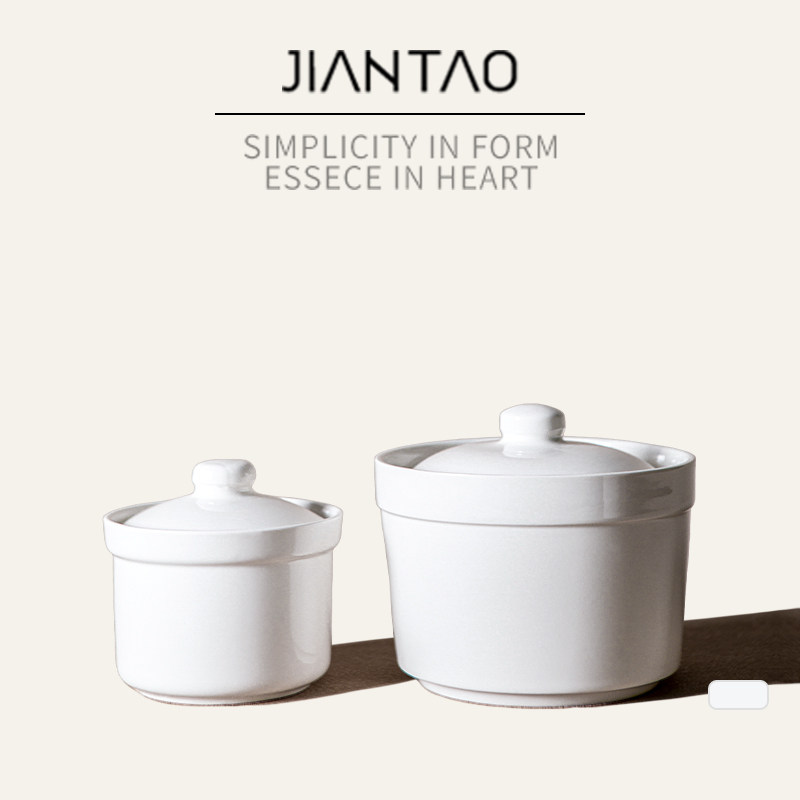 简陶日式陶瓷燕窝盅隔水炖盅家用带盖蒸蛋盅汤盅炖盅碗儿童辅食碗