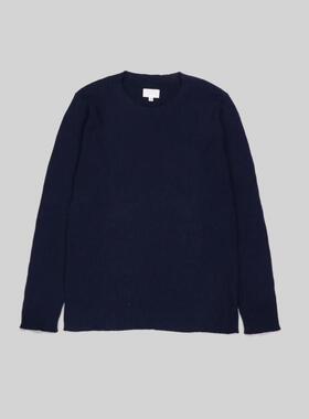 刁蛮公主  女士藏蓝色圆领坑条罗纹长袖薄毛衣  RUGGER系列K-3