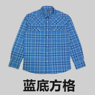 衬衣A 刁蛮公主 长袖 方格户外全开襟摁扣式 男士
