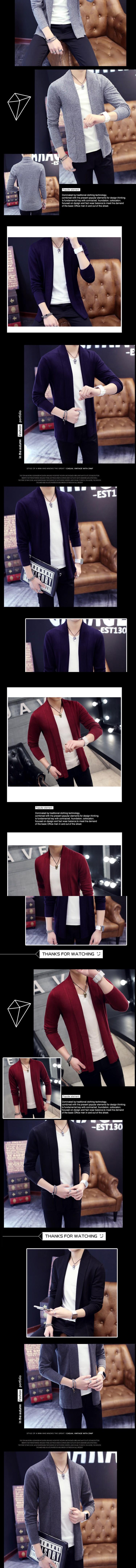 Nam 2017 Mùa thu Mới Nam đan áo len cardigan Áo len ngắn Áo khoác hàn quốc Slim Trend - Cardigan áo len nam