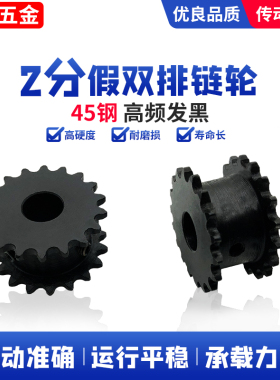 2分假双排双驱链轮 04C12/13/14/15/16/17/18/19/20/22/24/25齿轮