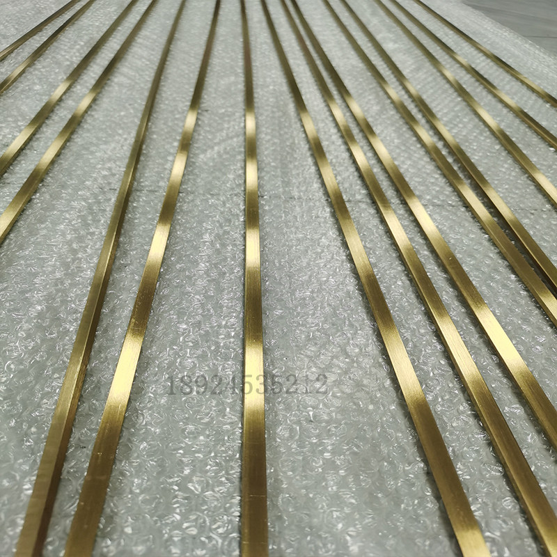 金色不锈钢扁条玫瑰金方钢拉丝亮面实心装饰钢条瓷砖背景墙压边条