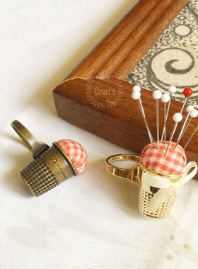 日本进口金龟LITTLE HOUSE 可调节 戒指针插 金色/古铜色 手工DIY