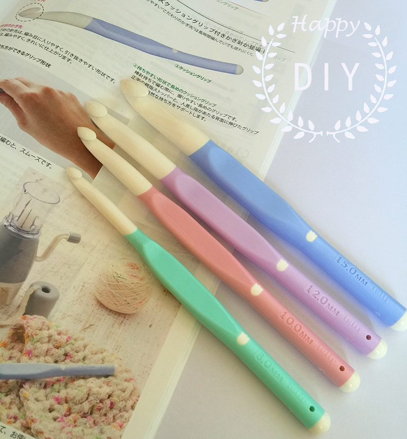 日本进口TULIP广岛郁金香奶糖色粗钩针 超粗软柄8mm10mm12mm15mm