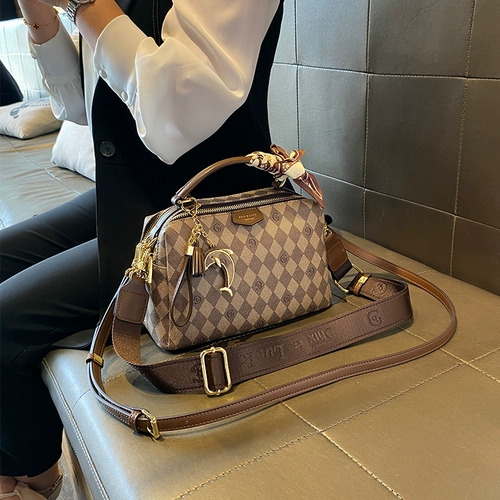 Сумка через плечо, подушка, из натуральной кожи, в корейском стиле