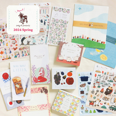 日本表现社春季24年限定枚美浓和纸一笔笺透明贴纸信纸套组便签本