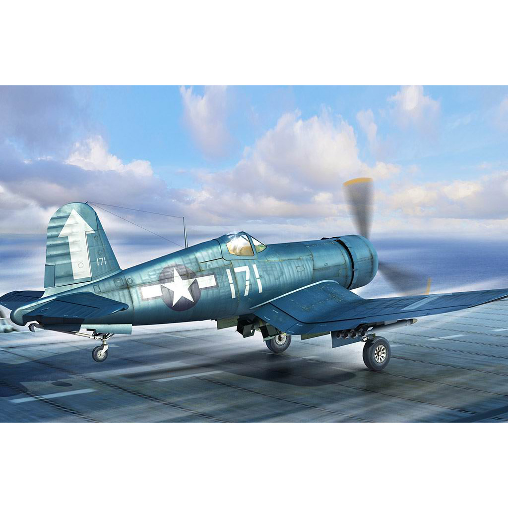 小号手 80384 胶粘拼装模型 1/48美国f4u-1d"海盗"战斗机