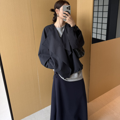 摩登197宽松休闲无领上衣外套