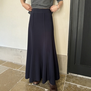 摩登mdeng197松紧高腰修身显瘦气质中长裙女2025春季新款半裙S862