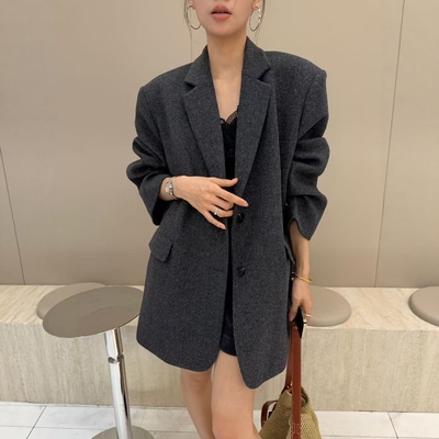 摩登197直筒韩版长袖西装