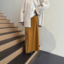 摩登mdeng197丝绒A字版加绒伞状裙2025冬爆款休闲百搭半身裙 7850