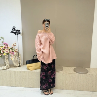 摩登197复古碎花半身裙女2026夏季 新高腰显瘦直筒后开叉半裙2F050