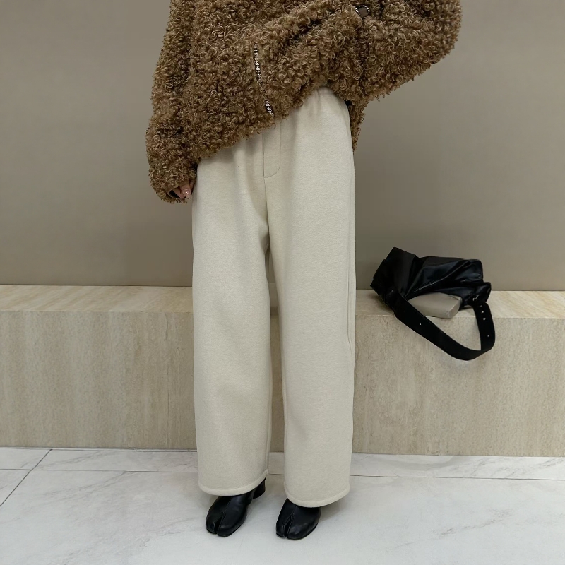摩登197毛呢松紧休闲宽松九分裤