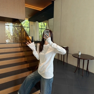 摩登mdeng197基础款 女2025冬百搭T恤1T269 针织莫代尔棉圆领打底衫