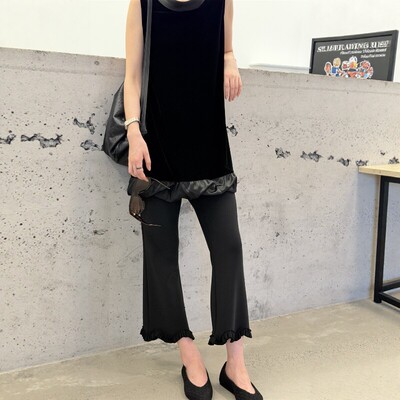 摩登mdeng197高腰微喇九分裤女