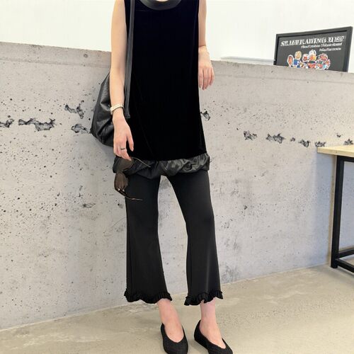 摩登mdeng197高腰微喇九分裤女