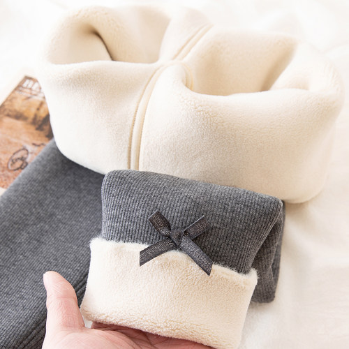 冬季加绒加厚女童打底裤