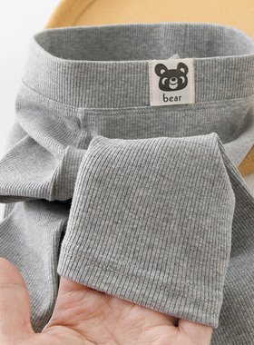 女童打底裤春秋外穿灰色女宝宝薄绒裤子儿童秋冬加绒纯棉洋气长裤