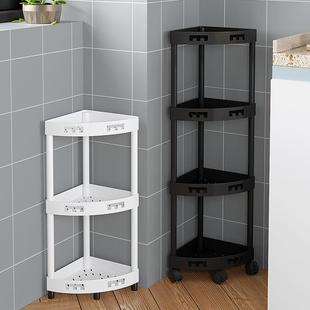 洗衣房置物架落地浴室洗澡间收纳厕所墙角三角架化妆品储物架推车