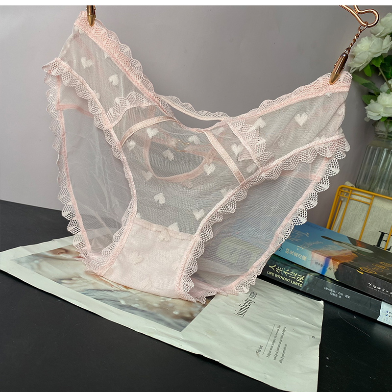 网纱纯色镂空透气速干内裤